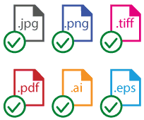 Dateiformate jpg, png, tiff, pdf, ai, eps