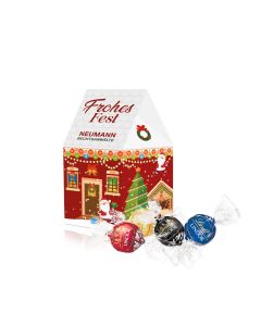 Präsent Weihnachtshaus Lindor Pralinés (ab 150 Stück)