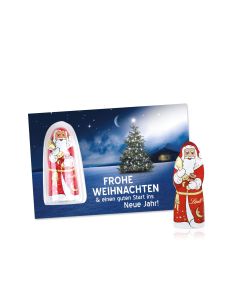 Schokokarte Business mit Lindt Weihnachtsmann (ab 150 Stück)