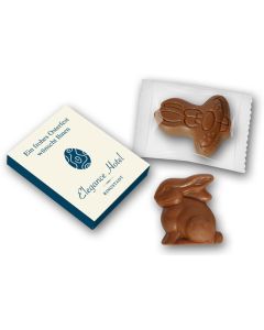 Schokolade als Osterhase oder Hasenkopf in Karton bedrucken