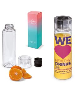Transparente Trinkflasche aus Kunststoff (ab 100 Stück)
