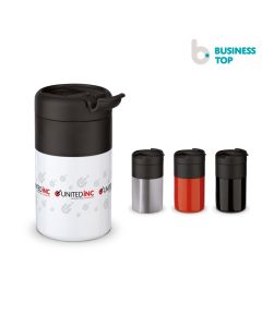 Doppelwandiger Isolierbecher mit aufklappbarem Deckel 250 ml (ab 25 Stück) 