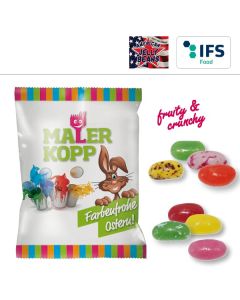 Jellybeans als Geleebohnen im Beutelchen mit individuellem Druck