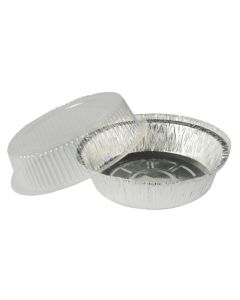 Aluschalen ohne Druck inkl. Dom-Deckel rund 770 ml Ø 18,2 cm · 8 cm (ab 250 Stück)