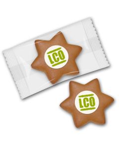 Lebkuchenstern mit Marzipanlogo (ab 500 Stück)