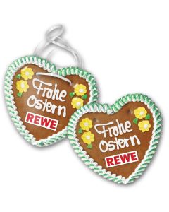 Herz zu Ostern bedrucken mit Logo und Wunschtext als Handbeschriftung