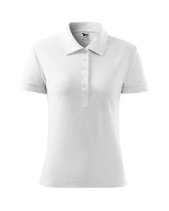 Damen Poloshirt Cotton Heavy weiß (ab 50 Stück)