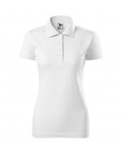 Damen Poloshirt Single J. weiß (ab 50 Stück)