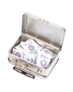 Koffer-Blechdose mit Niederlandisch Pfefferminz (ab 50 Stück)