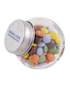 Mini Bonbonglas gefüllt, Deckel farbig (ab 100 Stück)