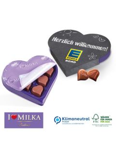Milka Kleeblatt Kleines Dankeschön mit 'I love Milka'-Pralinen zu Weihnachten (ab 100 Stück)