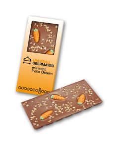 Werbeartikel Schokoladentafel mit Möhren zu Ostern bedrucken