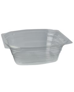 Verpackungsbecher ohne Druck, PLA "pure" eckig 700 ml transparent (ab 300 Stück)