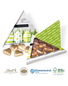 Präsentverpackung Trend mit Lindt Schokoherzen (ab 100 Stück)