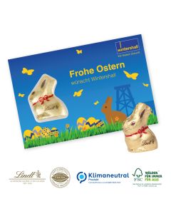 Lindt Promotion-Card mit Goldhase 10g als Grußkarte (ab 150 Stück)