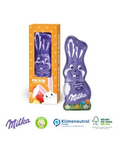 Milka Schmunzelhase 45g in Werbebox mit Sichtfenster (ab 100 Stück)