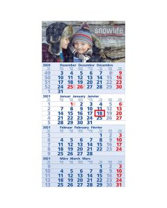 Wandkalender Mega 4 A mit blauem Kalendarium