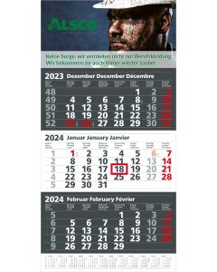 Einblatt-Monatskalender Extra 3 in anthrazit