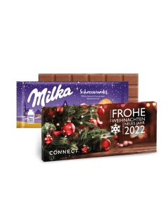 Milka Schokolade in Werbekartonage zu Weihnachten, 100 g (ab 100 Stück)