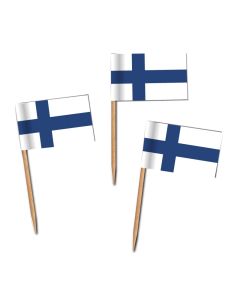 Käsepicker, Partypicker, Spieße, Party, Partydeko, Dekoration, Dekorationen, Kanapee, Canapé, Fahne, Flagge, Kostprobenpicker, Miniflagge, Miniflaggen, Minifahne, Minifahnen, Holzpicker Finnland Fahne, Picker Finnen Flagge