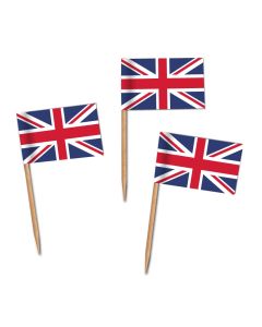 Käsepicker, Partypicker, Spieße, Party, Partydeko, Dekoration, Dekorationen, Kanapee, Canapé, Fahne, Flagge, Kostprobenpicker, Miniflagge, Miniflaggen, Minifahne, Minifahnen, Holzpicker GB Fahne, Picker Union Jack Englandflagge