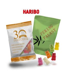 Mini Haribo Goldbären als Werbetüte mit 10g Inhalt als Fruchtgummi Werbung