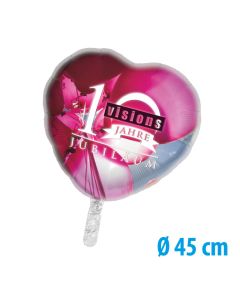 Herz Folienballons mit buntem Motiv als Fotodruck individualisieren