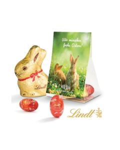 Lindt Goldhase in Beutel mit Werbung zu Ostern als Werbeartikel bedrucken