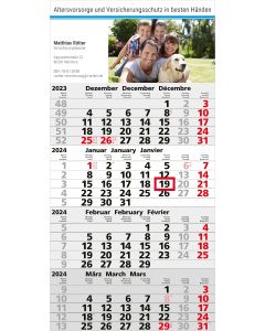 Wandkalender Mega 4 A mit blauem Kalendarium