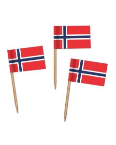Käsepicker, Partypicker, Spieße, Party, Partydeko, Dekoration, Dekorationen, Kanapee, Canapé, Fahne, Flagge, Kostprobenpicker, Miniflagge, Miniflaggen, Minifahne, Minifahnen, Holzpicker Norwegen Fahne, Picker Norway Flagge
