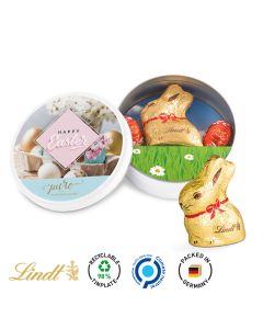 Osterdose bedrucken mit Lindt Schokohase