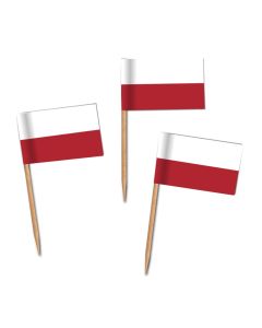 Käsepicker, Partypicker, Spieße, Party, Partydeko, Dekoration, Dekorationen, Kanapee, Canapé, Fahne, Flagge, Kostprobenpicker, Miniflagge, Miniflaggen, Minifahne, Minifahnen, Holzpicker Polen Fahne, Picker Polenflagge