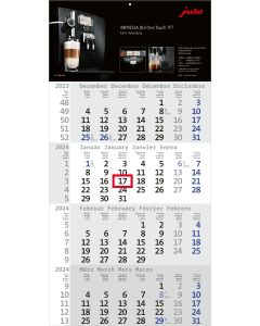 Einblatt-Monatskalender Rational 4 mit roten Kalendarium