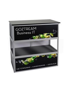 Vitrine GLAM bedrucken als Werbevitrine