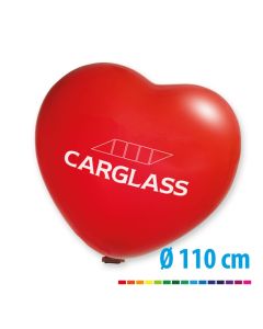 Riesenballons 110 cm in Herzform als Riesenherzballon mit Logo bedrucken
