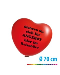Riesenballon 70 cm als Herzballon mit individuellem Logo bedrucken