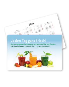 Scheckkartenkalender im Querformat bedrucken