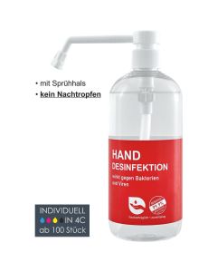 500ml Desinfektionsspray mit Pump-Sprühhals (ab 100 Stück)