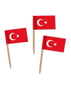 Käsepicker, Partypicker, Spieße, Party, Partydeko, Dekoration, Dekorationen, Kanapee, Canapé, Fahne, Flagge, Kostprobenpicker, Miniflagge, Miniflaggen, Minifahne, Minifahnen, Holzpicker Türkei Fahne, Picker Türkei Flagge