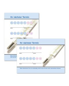 Terminzettel Thermometer mit Logo als Terminblock A7, 50 Blatt (ab 50 Stück)