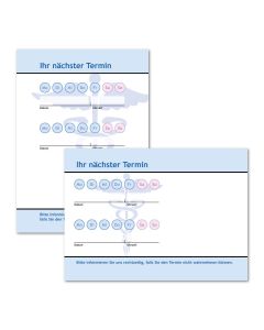 Terminzettel Hermesstab mit Logo als Terminblock A7, 50 Blatt (ab 50 Stück)