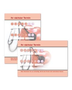 Terminzettel Kardio mit Logo als Terminblock A7, 50 Blatt (ab 50 Stück)