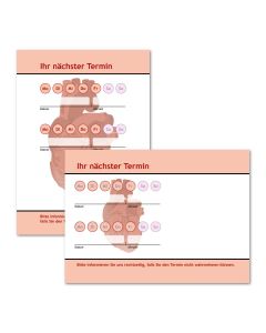 Terminzettel Herz mit Logo als Terminblock A7, 50 Blatt (ab 50 Stück)