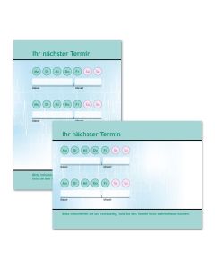 Terminzettel Puls mit Logo als Terminblock A7, 50 Blatt (ab 50 Stück)