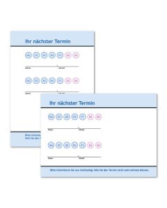 Terminzettel bedrucken: Neutral blau, 1. Ansicht