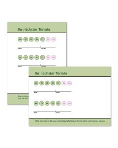 Terminzettel drucken: Neutral Grün mit Logo