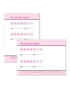 Terminzettel drucken: Neutral Pink mit Logo als Terminblock A7