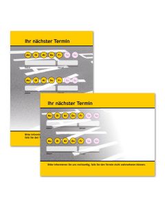 Terminzettel Taxi-Point Gelb mit Logo als Terminblock A7, 50 Blatt (ab 50 Stück)