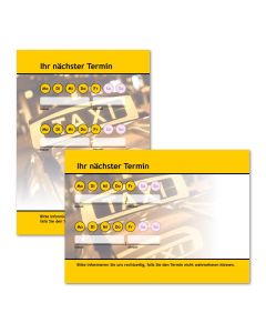 Terminzettel Taxi-Call Gelb als Terminblock A7, 50 Blatt (ab 50 Stück)