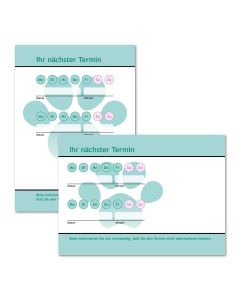 Terminzettel Hundepfote mit Logo als Terminblock A7, 50 Blatt (ab 50 Stück)